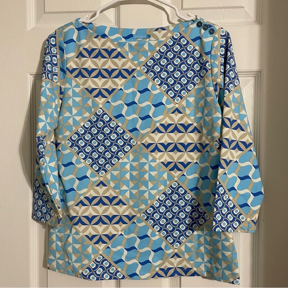 J. McLaughlin Tops - NWT J. McLaughlin Catalina Cloth Wavesong Geo Print Signature T-Shirt